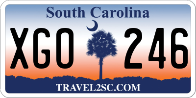 SC license plate XGO246