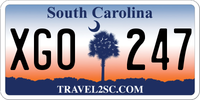 SC license plate XGO247