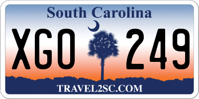 SC license plate XGO249