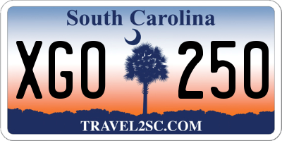 SC license plate XGO250