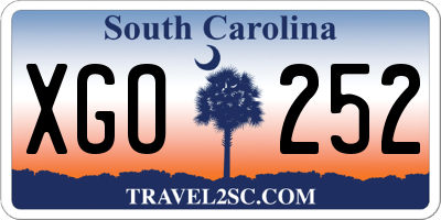 SC license plate XGO252
