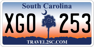 SC license plate XGO253