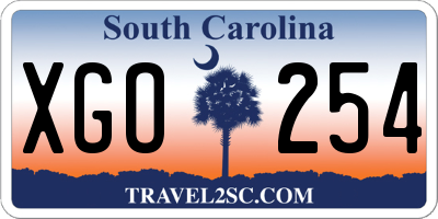 SC license plate XGO254