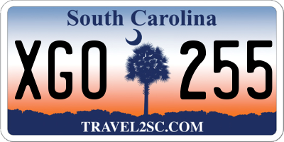 SC license plate XGO255