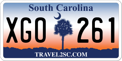 SC license plate XGO261