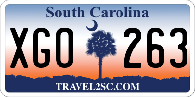 SC license plate XGO263