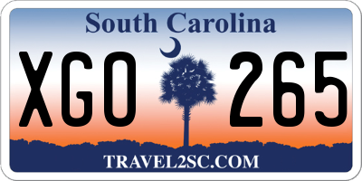 SC license plate XGO265