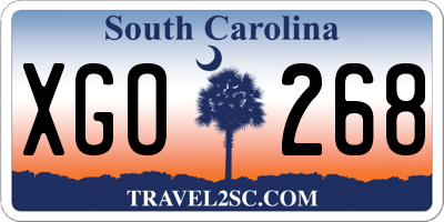 SC license plate XGO268