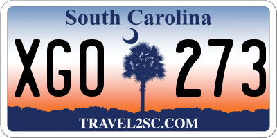 SC license plate XGO273