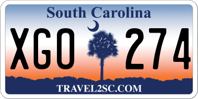 SC license plate XGO274