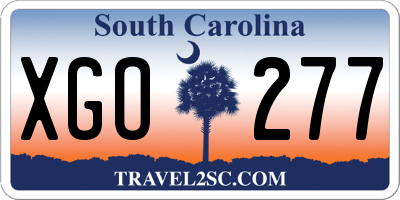 SC license plate XGO277