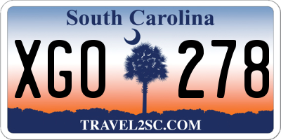SC license plate XGO278
