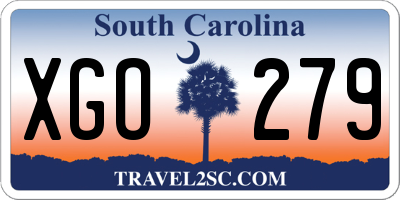SC license plate XGO279