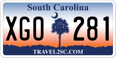 SC license plate XGO281