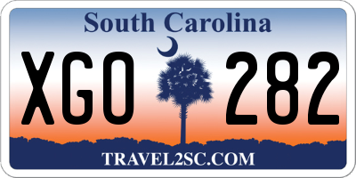 SC license plate XGO282