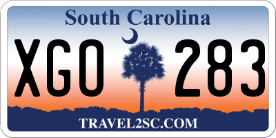 SC license plate XGO283