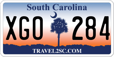 SC license plate XGO284