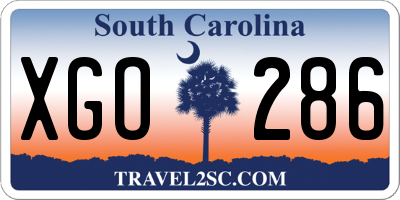 SC license plate XGO286