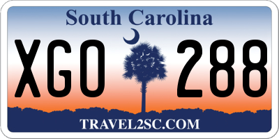 SC license plate XGO288