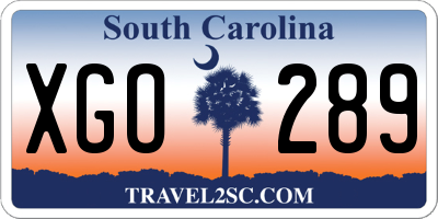 SC license plate XGO289
