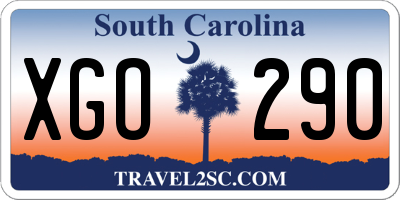 SC license plate XGO290