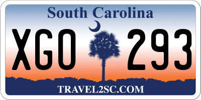 SC license plate XGO293