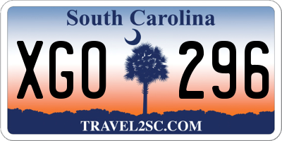 SC license plate XGO296