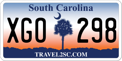 SC license plate XGO298