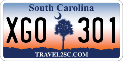 SC license plate XGO301