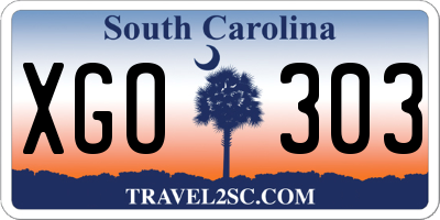 SC license plate XGO303