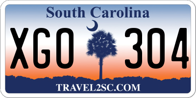 SC license plate XGO304
