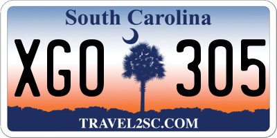 SC license plate XGO305
