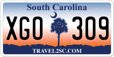 SC license plate XGO309