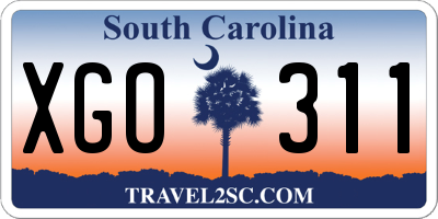 SC license plate XGO311