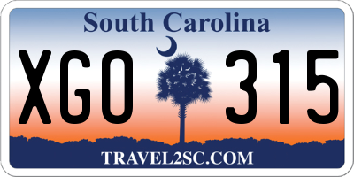 SC license plate XGO315