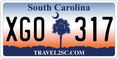 SC license plate XGO317