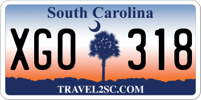 SC license plate XGO318