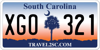 SC license plate XGO321