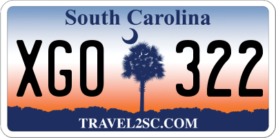 SC license plate XGO322
