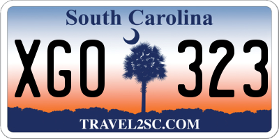 SC license plate XGO323