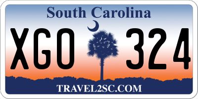 SC license plate XGO324