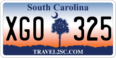 SC license plate XGO325