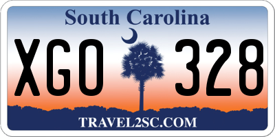 SC license plate XGO328