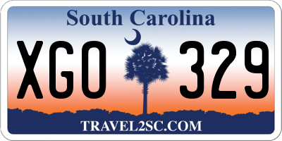 SC license plate XGO329