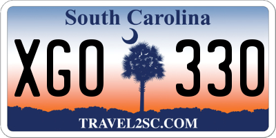 SC license plate XGO330