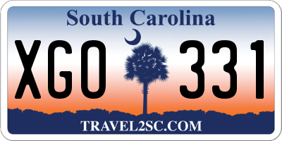 SC license plate XGO331