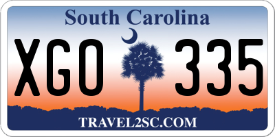 SC license plate XGO335