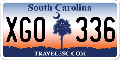 SC license plate XGO336