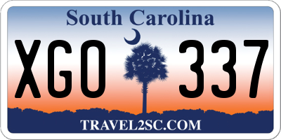 SC license plate XGO337