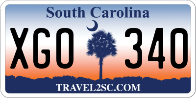 SC license plate XGO340